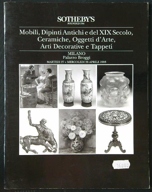 Sotheby's asta Milano 27-28 aprile 1993