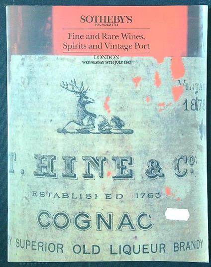 Sotheby's Sale London 14th July 1993 - copertina