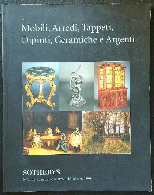 Sotheby's asta MI137 Milano 9-10 marzo 1998 - copertina