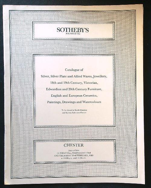 Sotheby's Sale Chester 21-22-23 February 1989