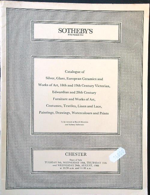 Sotheby's Sale Chester 9-10-11-24 August 1988