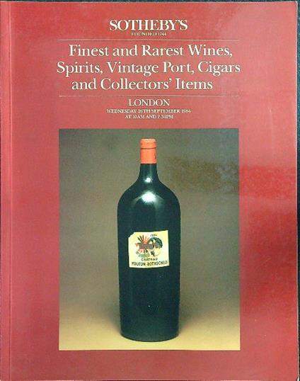 Finest and rarest wines spirits, vintage port and collectors' items 1984 - copertina
