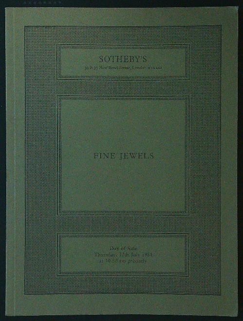 Sotheby's Sale 12th July 1984 Fine Jewels - copertina