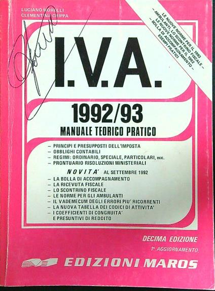 I.V.A. 1992/93 - copertina