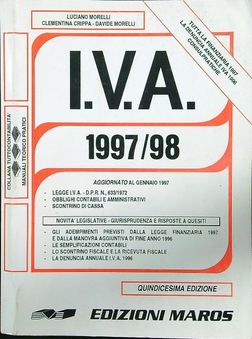 I.V.A. 1997/98 - copertina