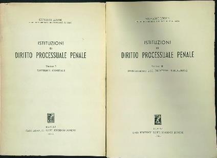 Istituzioni di diritto processuale penale 2vv - Giovanni Leone - copertina
