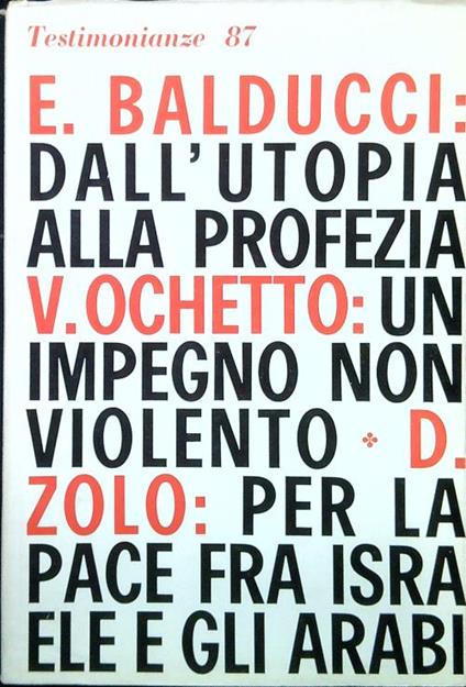 Testimonianze 87. Un impegno non-violento per la pace - copertina