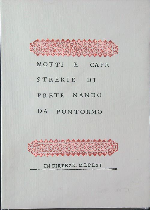 Motti e capestrerie di prete Nando da Pontormo