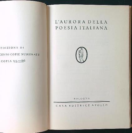 aurora della poesia italiana - copertina