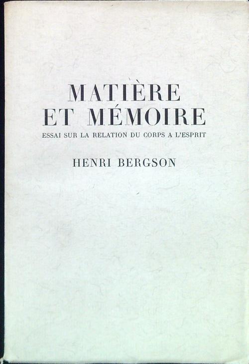 Matière et mémoire