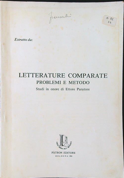 Letterature comparate: problemi e metodo