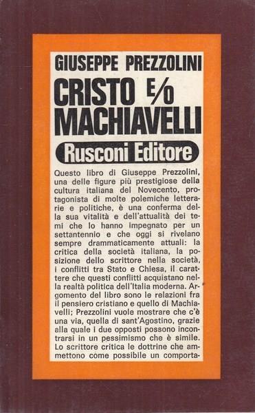 Cristo e/o Machiavelli - Giuseppe Prezzolini - copertina