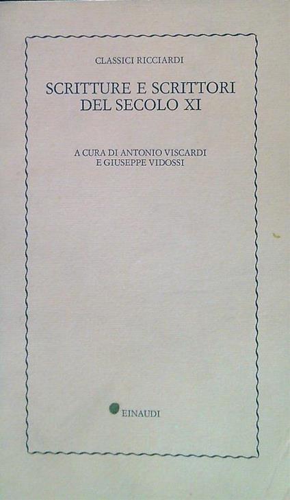 Scritture e scrittori del secolo XII - Antonio Viscardi - copertina