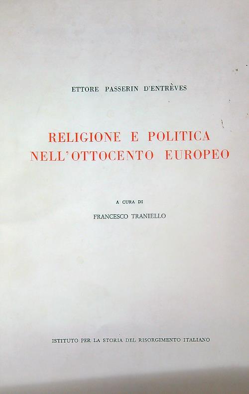Religione e politica nell’Ottocento europeo