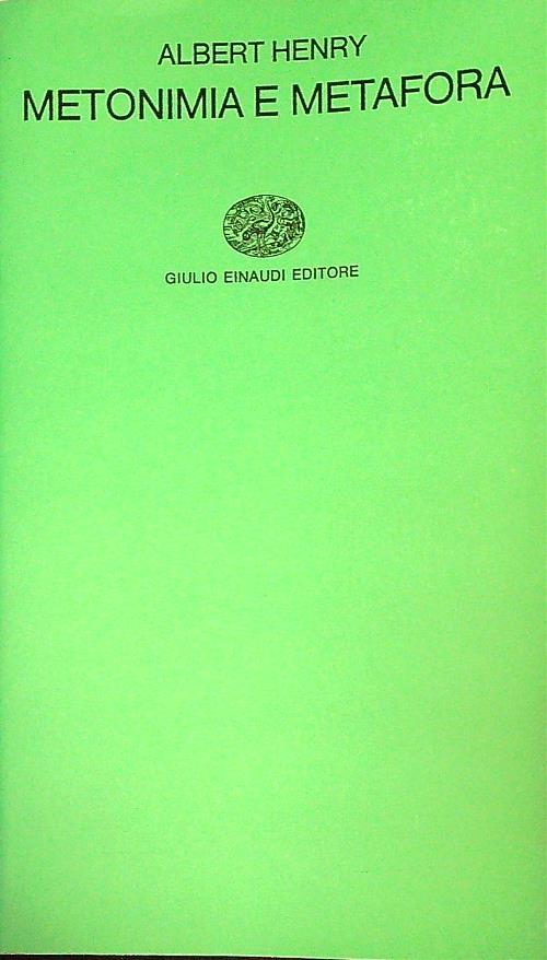 Metonimia e metafora - Albert Henry - copertina