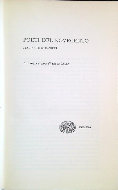Poeti del Novecento. Italiani e stranieri