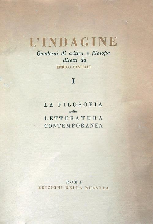 L' indagine. La filosofia nella letteratura contemporanea