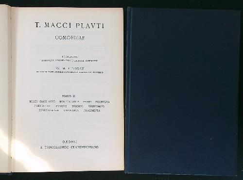 Comoediae 2 voll. - T. Macci Plauti - copertina