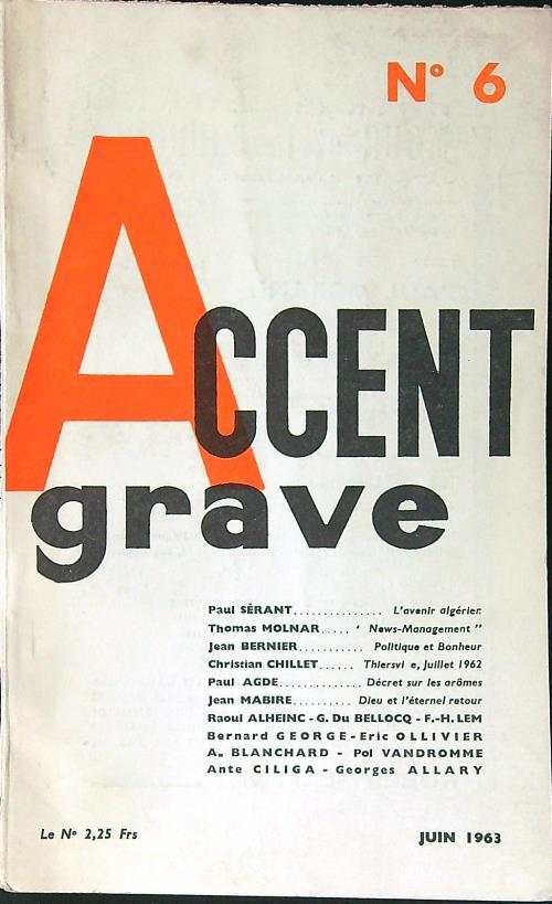 Accent grave n. 6/juin 1963