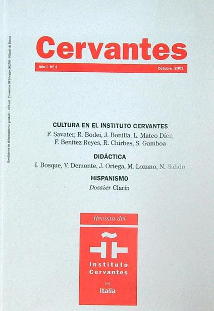 Cervantes 1/2001 - copertina