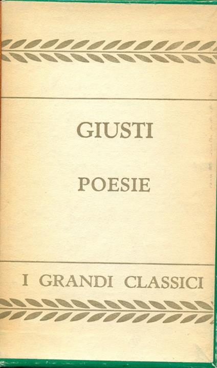 Poesie - Giuseppe Giusti - copertina
