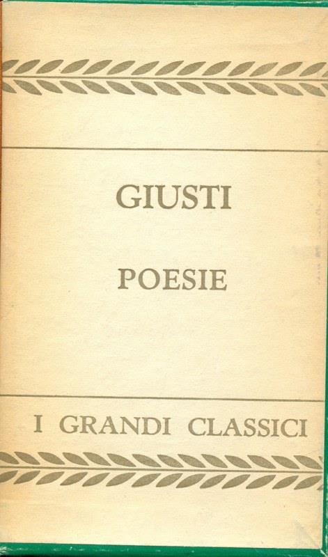 Poesie - Giuseppe Giusti - copertina