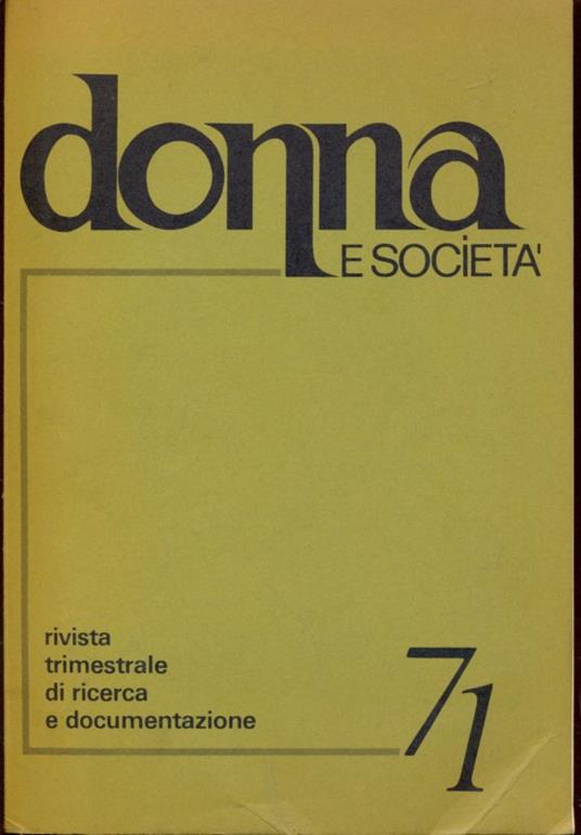 Donna e società n.71 / luglio-settembre 1984 - / - copertina