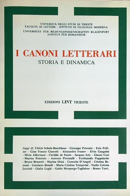 I canoni letterari. Storia e dinamica  - copertina
