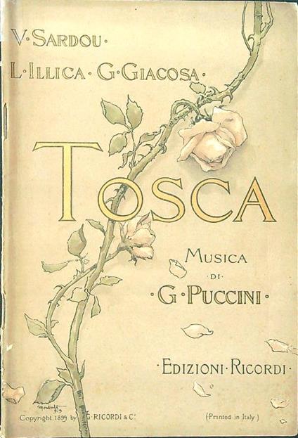 Tosca. Melodramma in tre atti - Musica di G. Puccini - V. Sardou - copertina