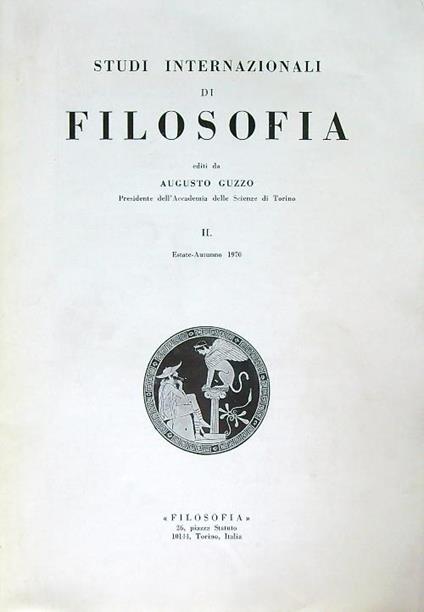 Studi internazionali di filosofia II. Estate-Autunno 1970 - copertina