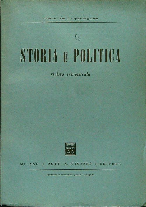 Storia e politica fasc II aprile-giugno 1968 - copertina