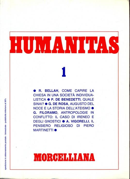 Humanitas vol.1/ 1996 - copertina