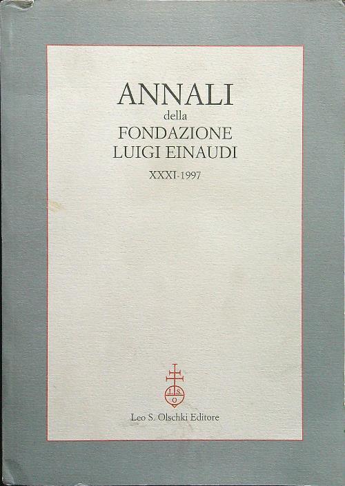 Annali della fondazione Luigi Einaudi Volume XXXI - 1997 - copertina