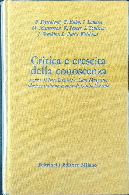 Critica e crescita della conoscenza - Giulio Giorello - copertina