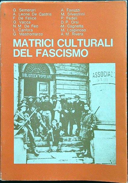 Matrici culturali del fascismo - copertina