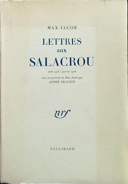 Lettres aux Salacrou - Max Jacob - copertina