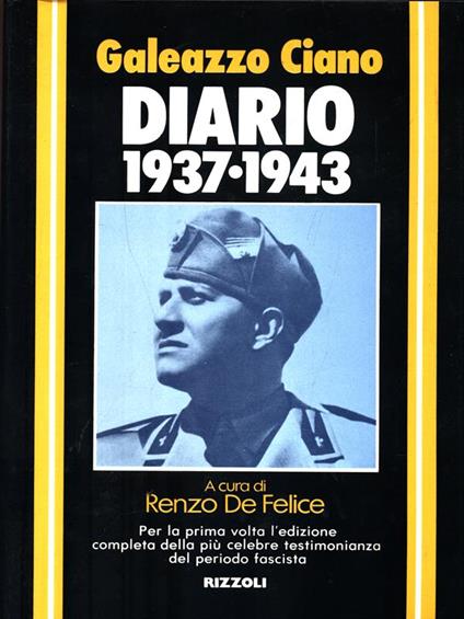 Diario 1937-1943 - Galeazzo Ciano - copertina