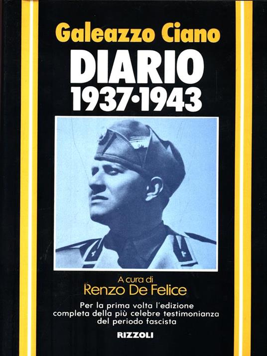 Diario 1937-1943 - Galeazzo Ciano - copertina