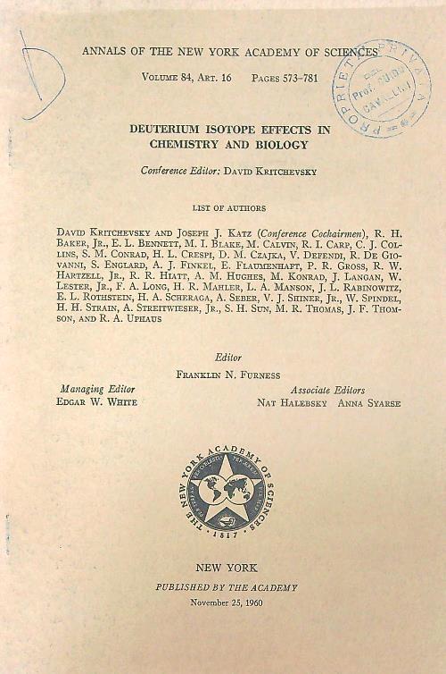 Deuterium Isotope Effects in Chemistry and Biology