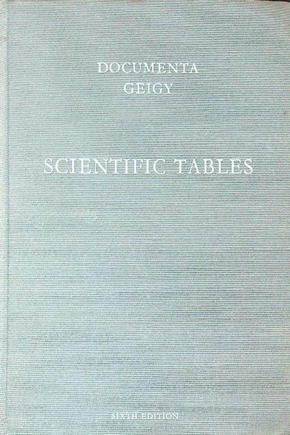 Documenta Geigy Scientific Tables - Konrad Diem - copertina