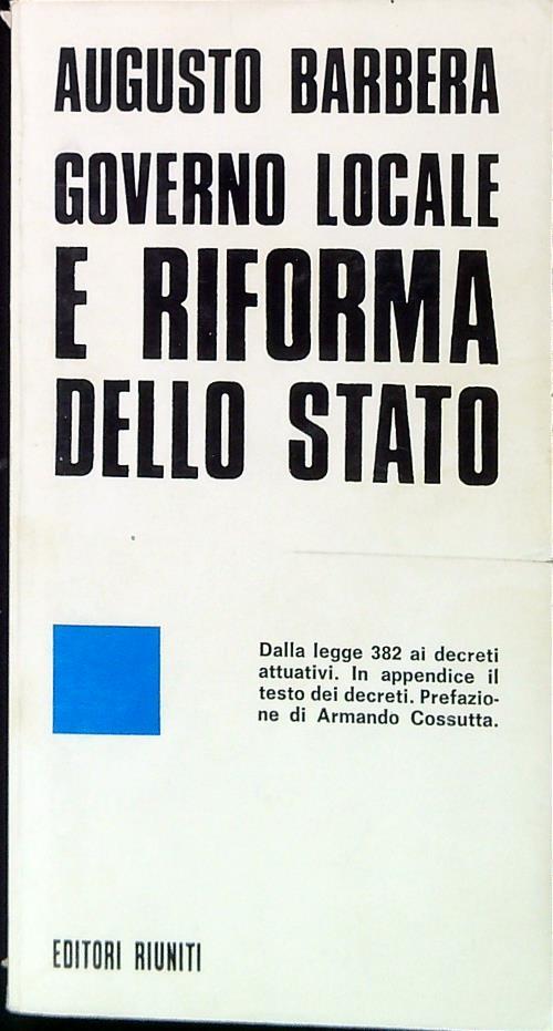 Governo locale e riforma dello stato