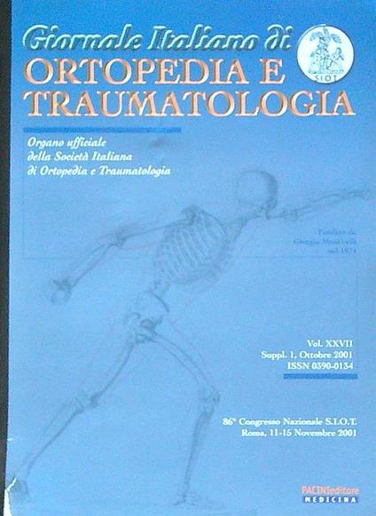 Giornale Italiano di Ortopedia e Traumatologia Vol XXVII Supp 1, Ott 2001 - copertina