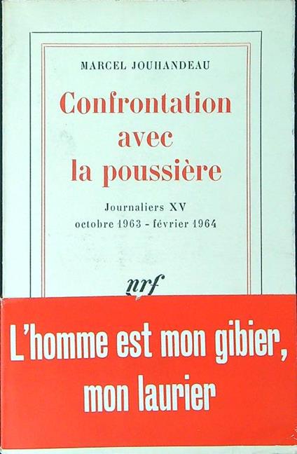 Confrontation avec la poussiere - Marcel Jouhandeau - copertina