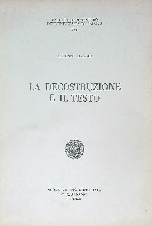 La decostruzione e il testo