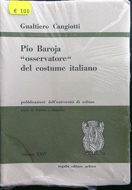 Pio Baroja ''osservatore'' del costume italiano