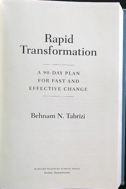 Rapid transformation - Behnam N. Tabrizi - copertina