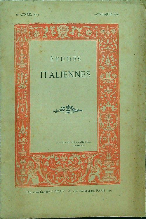 Etudes italiennes n.2 avril-juin 1924
