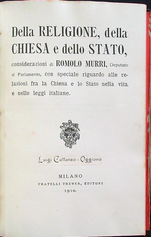 Della religione, della chiesa e dello stato