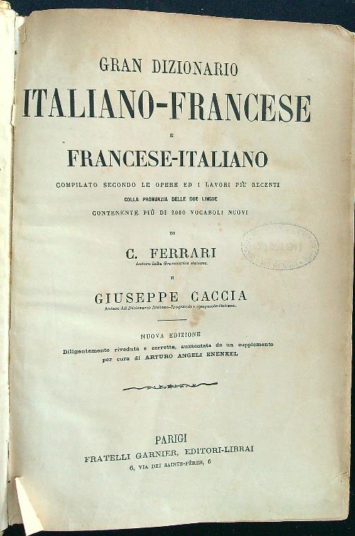 Gran dizionario italiano-francese e francese-italiano