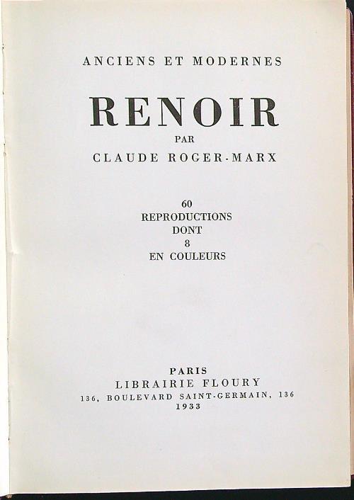 Renoir - Claude Roger-Marx - copertina
